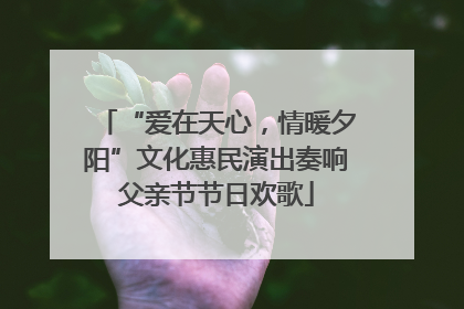 “爱在天心，情暖夕阳”文化惠民演出奏响父亲节节日欢歌
