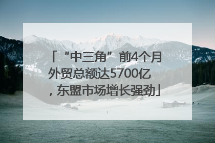 “中三角”前4个月外贸总额达5700亿，东盟市场增长强劲
