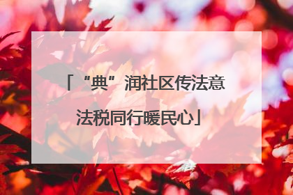 “典”润社区传法意 法税同行暖民心