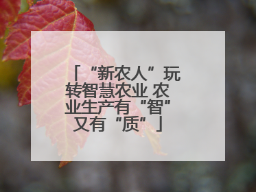 “新农人”玩转智慧农业 农业生产有“智”又有“质”