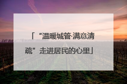 “温暖城管·满意清疏”走进居民的心里
