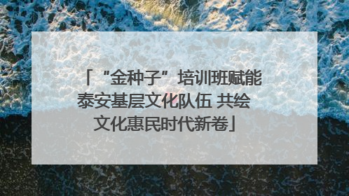 “金种子”培训班赋能泰安基层文化队伍 共绘文化惠民时代新卷