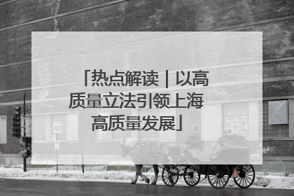 热点解读｜以高质量立法引领上海高质量发展