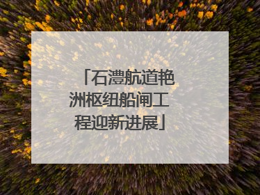 石澧航道艳洲枢纽船闸工程迎新进展