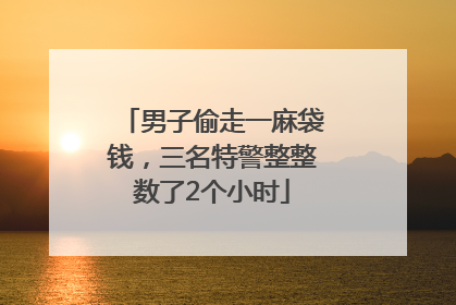 男子偷走一麻袋钱，三名特警整整数了2个小时