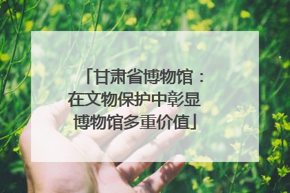 甘肃省博物馆：在文物保护中彰显博物馆多重价值