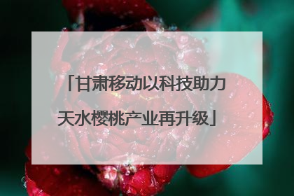 甘肃移动以科技助力天水樱桃产业再升级