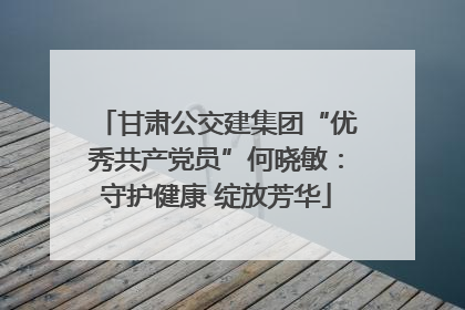 甘肃公交建集团“优秀共产党员”何晓敏：守护健康 绽放芳华