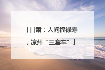 甘肃：人间福禄寿，凉州“三套车”