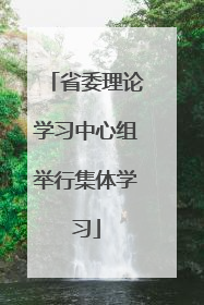 省委理论学习中心组举行集体学习