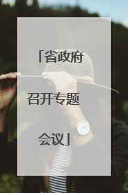 省政府召开专题会议