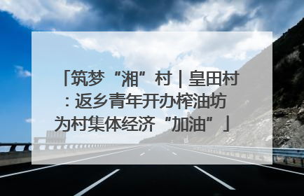 筑梦“湘”村｜皇田村：返乡青年开办榨油坊 为村集体经济“加油”