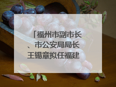 福州市副市长、市公安局局长王锡章拟任福建省政府工作部门正厅长级职务