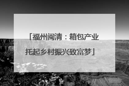 福州闽清：箱包产业托起乡村振兴致富梦