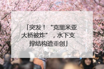 突发！“克里米亚大桥被炸”，水下支撑结构遭重创
