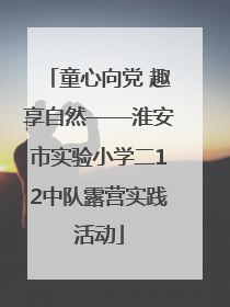 童心向党 趣享自然——淮安市实验小学二12中队露营实践活动