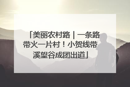 美丽农村路｜一条路带火一片村！小贺线带溪望谷成团出道