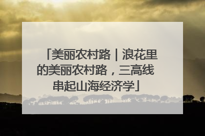美丽农村路｜浪花里的美丽农村路，三高线串起山海经济学