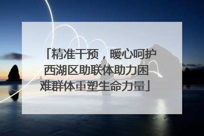 精准干预，暖心呵护 西湖区助联体助力困难群体重塑生命力量