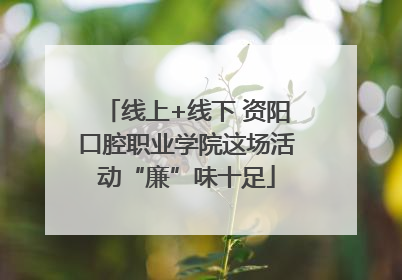 线上+线下 资阳口腔职业学院这场活动“廉”味十足