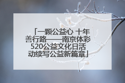一颗公益心 十年善行路——南京体彩520公益文化日活动续写公益新篇章