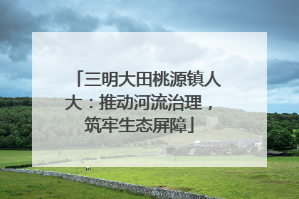 三明大田桃源镇人大：推动河流治理，筑牢生态屏障
