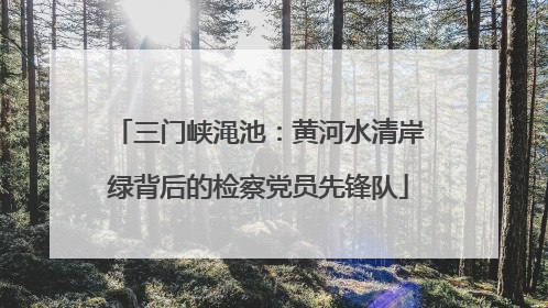 三门峡渑池：黄河水清岸绿背后的检察党员先锋队