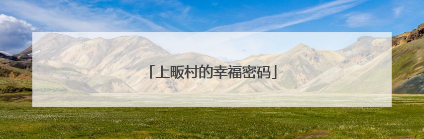 上畈村的幸福密码
