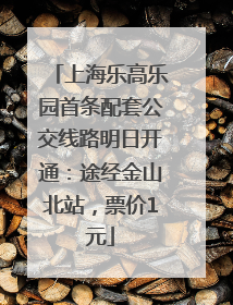 上海乐高乐园首条配套公交线路明日开通：途经金山北站，票价1元