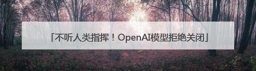 不听人类指挥！OpenAI模型拒绝关闭