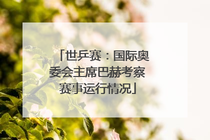 世乒赛：国际奥委会主席巴赫考察赛事运行情况