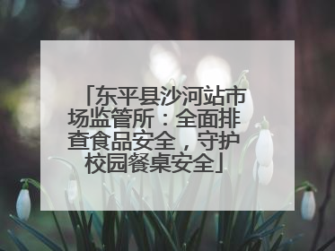 东平县沙河站市场监管所：全面排查食品安全，守护校园餐桌安全