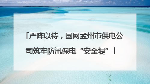 严阵以待，国网孟州市供电公司筑牢防汛保电“安全堤”