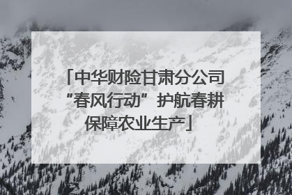 中华财险甘肃分公司“春风行动”护航春耕 保障农业生产