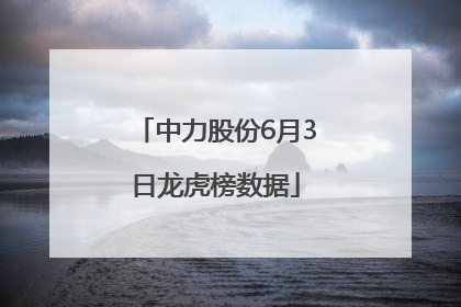 中力股份6月3日龙虎榜数据