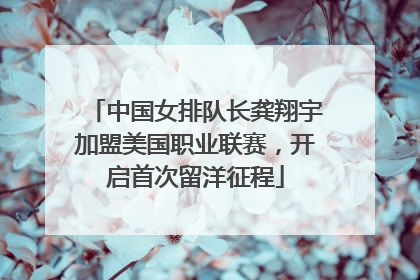 中国女排队长龚翔宇加盟美国职业联赛，开启首次留洋征程