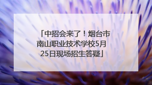 中招会来了！烟台市南山职业技术学校5月25日现场招生答疑