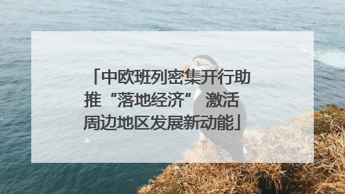 中欧班列密集开行助推“落地经济” 激活周边地区发展新动能
