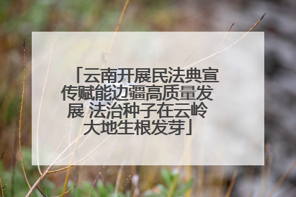 云南开展民法典宣传赋能边疆高质量发展 法治种子在云岭大地生根发芽