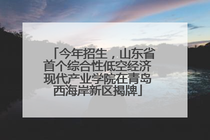 今年招生，山东省首个综合性低空经济现代产业学院在青岛西海岸新区揭牌