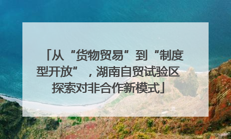从“货物贸易”到“制度型开放”，湖南自贸试验区探索对非合作新模式