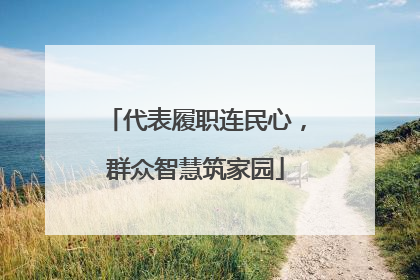 代表履职连民心，群众智慧筑家园
