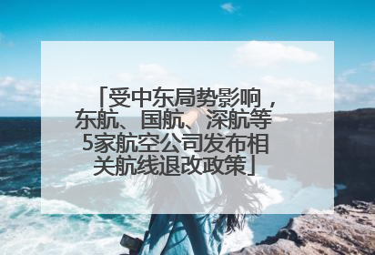 受中东局势影响，东航、国航、深航等5家航空公司发布相关航线退改政策