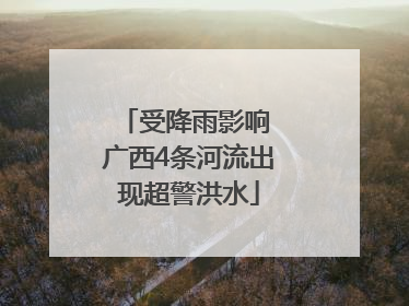 受降雨影响 广西4条河流出现超警洪水