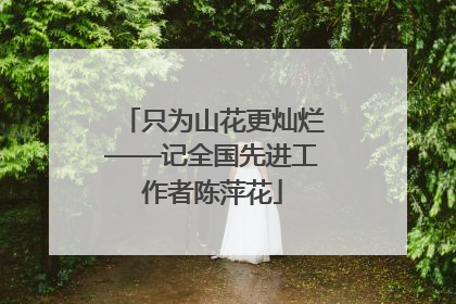 只为山花更灿烂——记全国先进工作者陈萍花