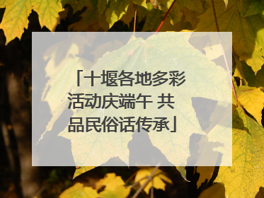 十堰各地多彩活动庆端午 共品民俗话传承