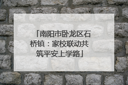 南阳市卧龙区石桥镇：家校联动共筑平安上学路