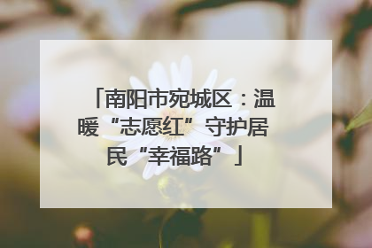 南阳市宛城区：温暖“志愿红”守护居民“幸福路”