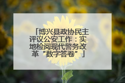 博兴县政协民主评议公安工作：实地检阅现代警务改革“数字答卷”