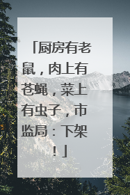厨房有老鼠，肉上有苍蝇，菜上有虫子，市监局：下架！